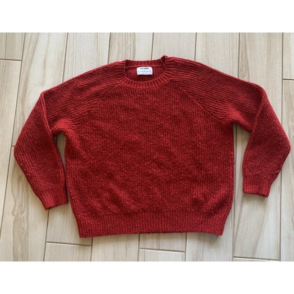 Old Navy Women’s Medium Red Knit Crewneck Sweater Long Sleeve Classic